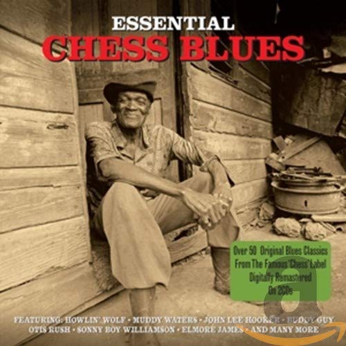 CD cover for "Essential Chess Blues" featuring a smiling blues musician.
