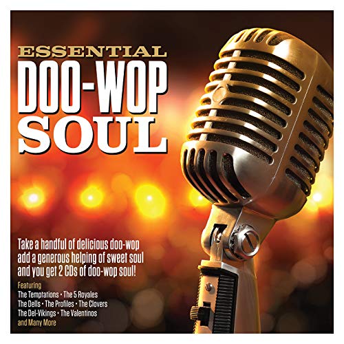 CD cover for “Essential Doo-Wop Soul” featuring a vintage microphone.