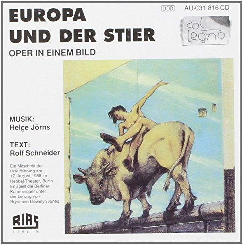 CD cover: a man riding a bull above a city, dramatic artwork.