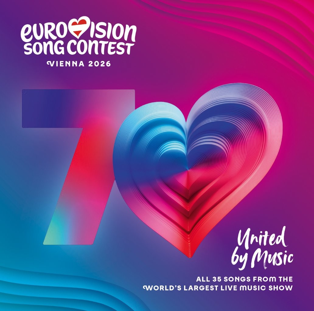 Eurovision Song Contest Vienna 2026 CD cover with heart and logo.