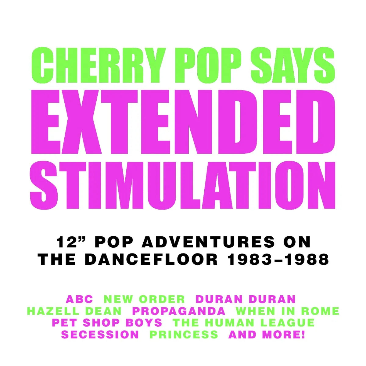 CD cover with bright pink and green text: "Extended Stimulation" and artist names.