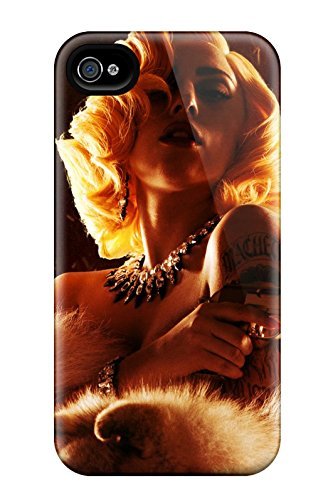 Phone case featuring a portrait of Lady Gaga in warm tones.