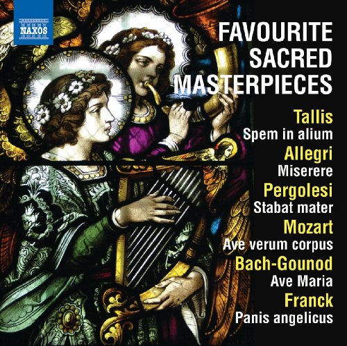 CD cover featuring stained glass art of two angels playing musical instruments.