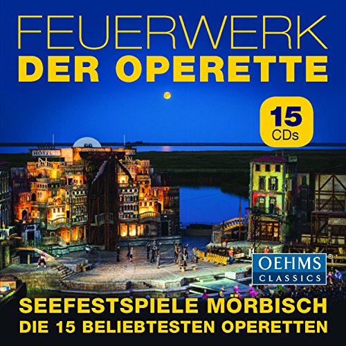CD cover for "Feuerwerk Der Operette" with a nighttime cityscape.