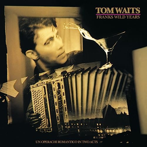 Tom Waits album cover: a man with an accordion and a cocktail glass.