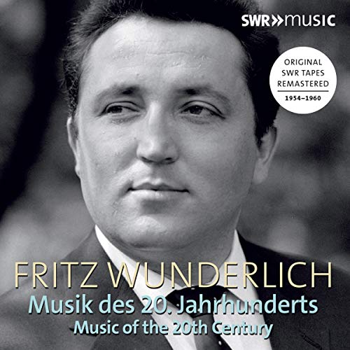 Black and white portrait of Fritz Wunderlich, CD cover art.