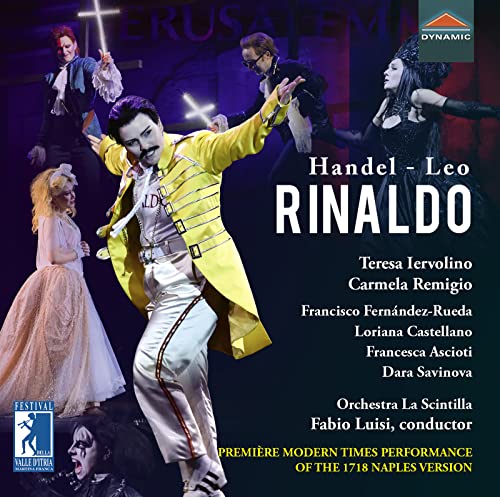 CD cover for Handel & Leo’s “Rinaldo” featuring opera performers.