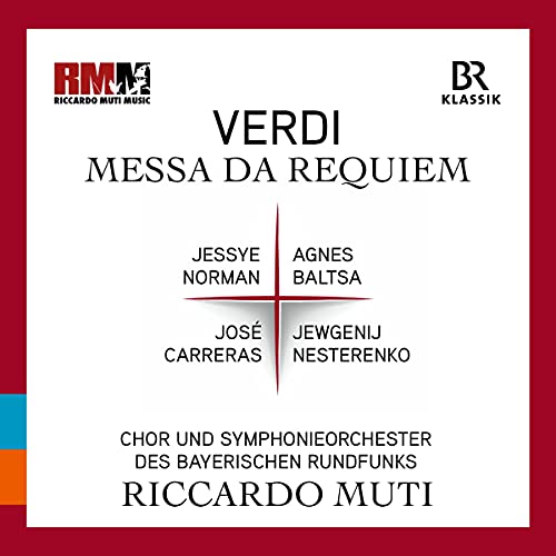 CD cover for Verdi's Messa Da Requiem, featuring artist names in white text.