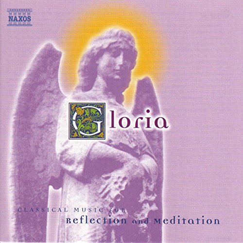 CD cover with angel statue in purple tones, text “Gloria”.