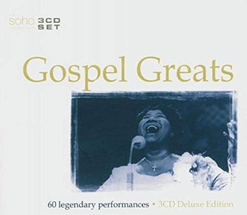 “Gospel Greats” 3CD set cover with a black and white photo of a singer.