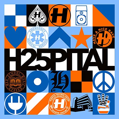 Album cover featuring a grid of blue and orange icons with the text H25PITAL.