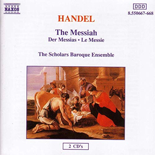 CD cover for Handel's "The Messiah" featuring a Baroque painting.