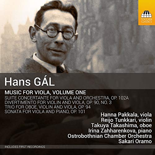 CD cover featuring a portrait of composer Hans Gál and performer details.