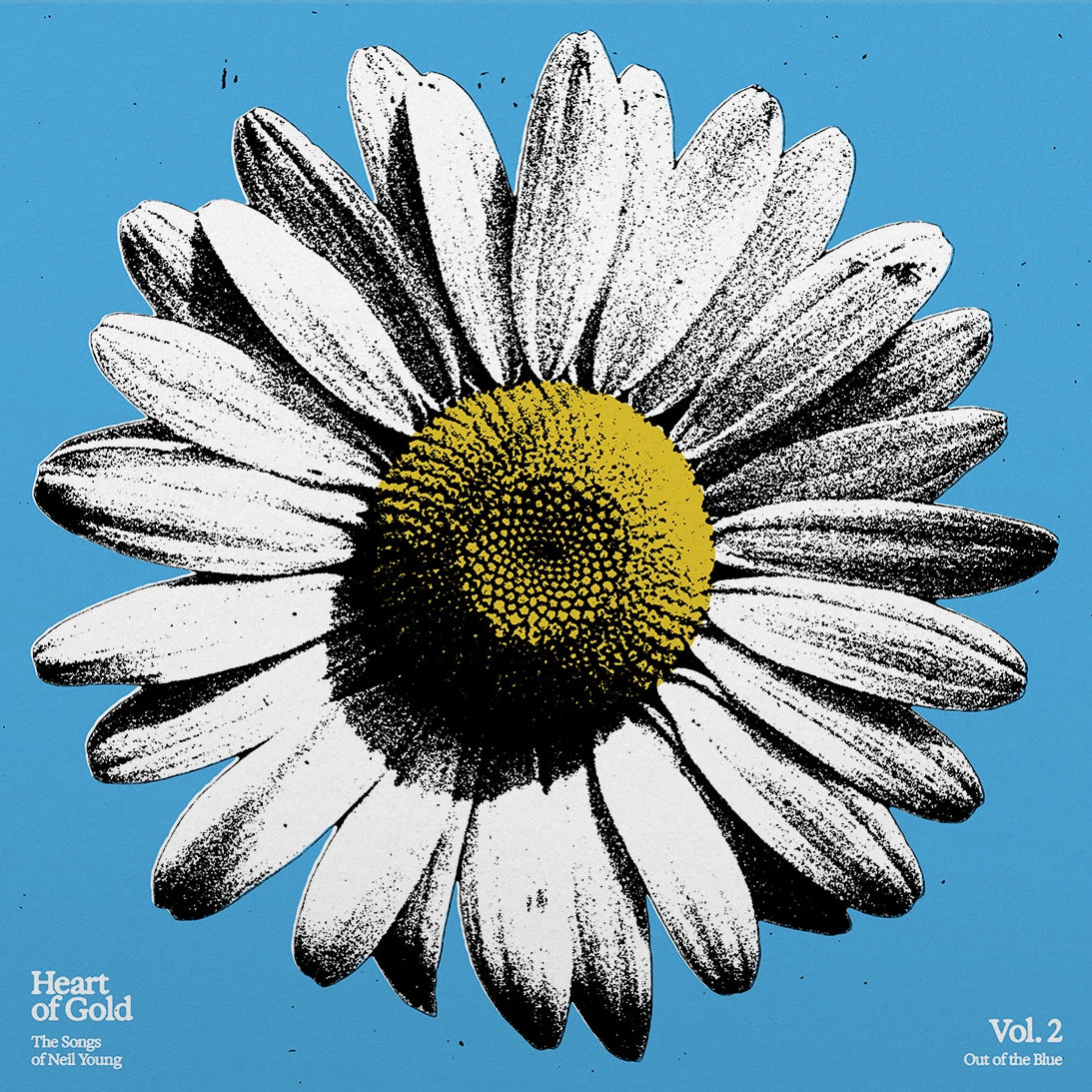 CD cover: black and white daisy on a blue background.