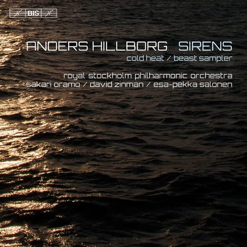 CD cover for Anders Hillborg’s “Sirens” with water reflection imagery.