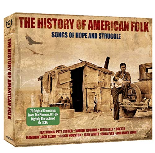 CD case for "History of American Folk" with a rustic, vintage scene.