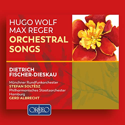 CD cover for Hugo Wolf and Max Reger orchestral songs, with a flower.