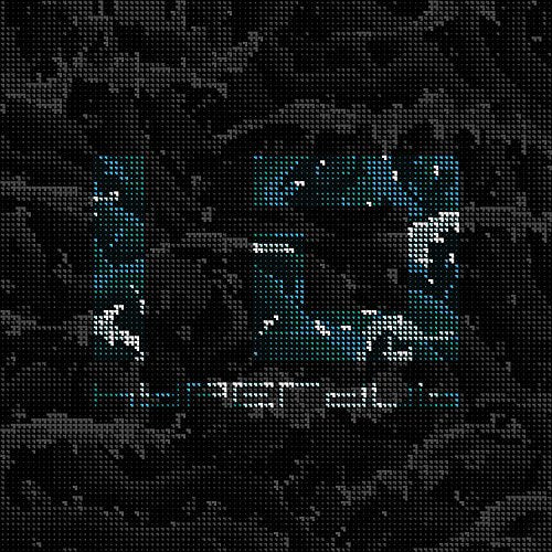 Hyperdub 10.2 CD cover: abstract blue and white pixelated design.