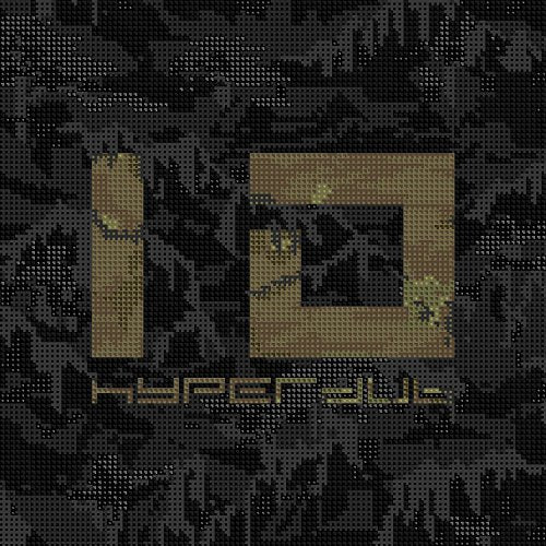 CD cover for “Hyperdub 10.4” with pixelated camouflage design.