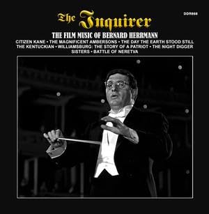 CD cover for "The Film Music Of Bernard Herrmann" featuring a conductor.