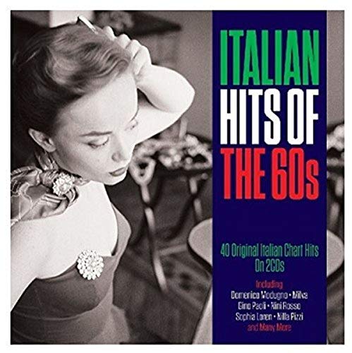 CD cover featuring a woman in 1960s style and the text Italian Hits Of The 60s.