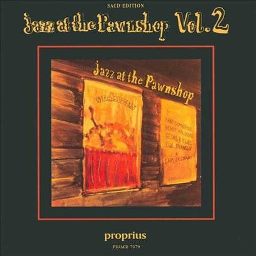 CD cover for "Jazz at the Pawnshop Vol.2" with a painted storefront.