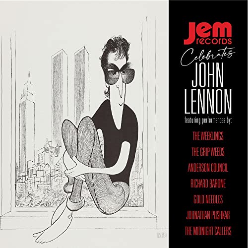 CD cover: cartoon John Lennon drawing with New York City skyline.