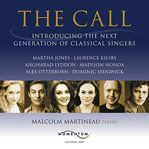 CD cover featuring portraits of six classical singers and pianist Malcolm Martineau.