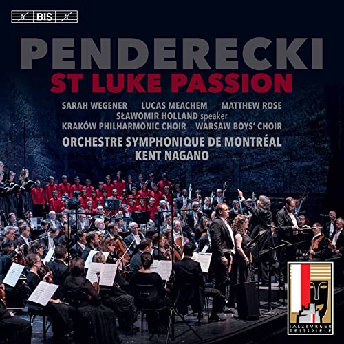 CD cover for Penderecki’s St Luke Passion, featuring orchestra and choir.