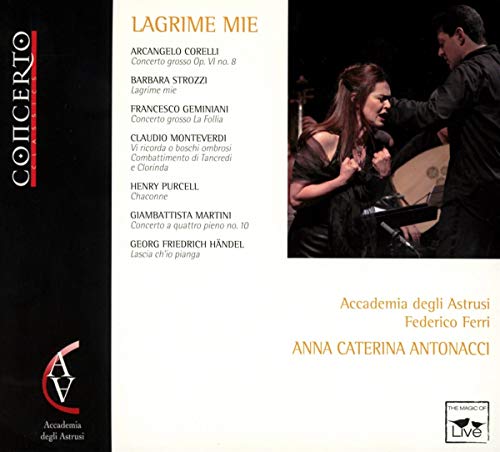 CD cover for “Lagrime Mie” featuring musicians performing with instruments.
