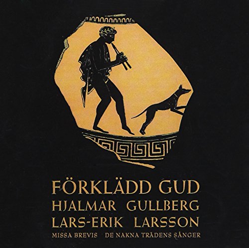 Black CD cover featuring a Greek-style illustration of a flute player and a dog.
