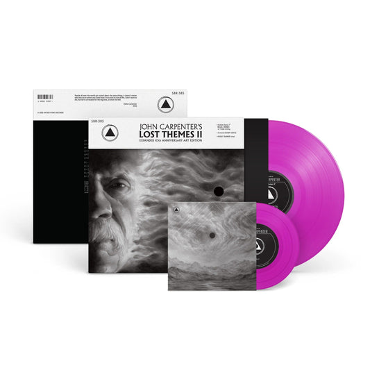 Vinyl records and album artwork for "Lost Themes II Expanded" by John Carpenter.