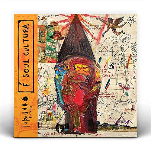 CD cover: abstract, colorful painting with figures and text.