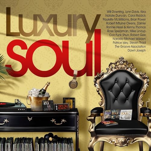 CD cover for “Luxury Soul 2024” featuring a gold chair and record player.