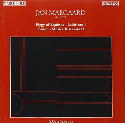 CD cover for Jan Maegaard’s chamber music, red background, abstract lines.