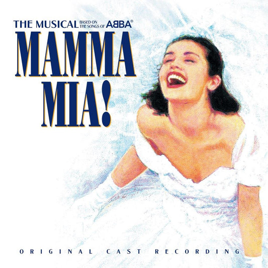 Mamma Mia! original cast recording album cover with a woman in white.