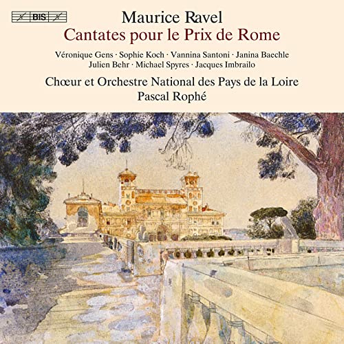 CD cover featuring text and a watercolor painting of a classical villa in Rome.