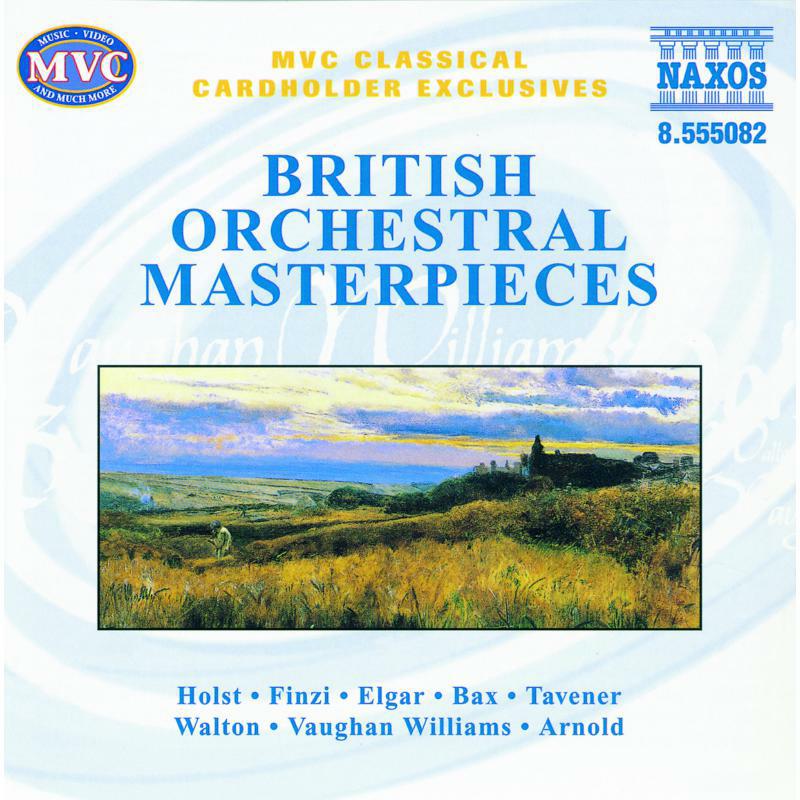 CD cover for “British Orchestral Masterpieces” with landscape painting.