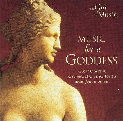 CD cover: classical bust, text "MUSIC for a GODDESS", red background.