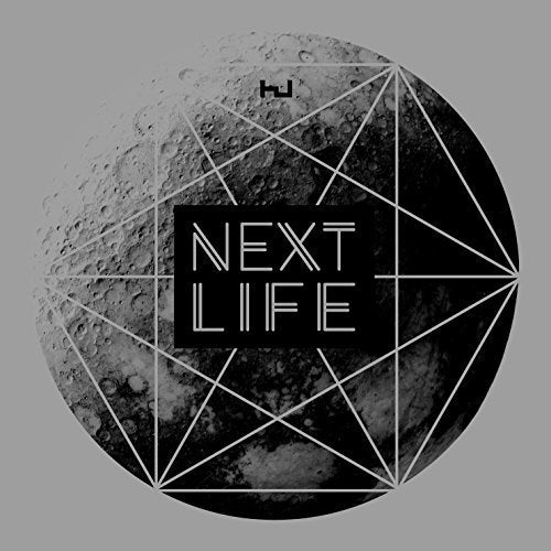 CD cover with lunar texture, geometric lines, and “NEXT LIFE” text.