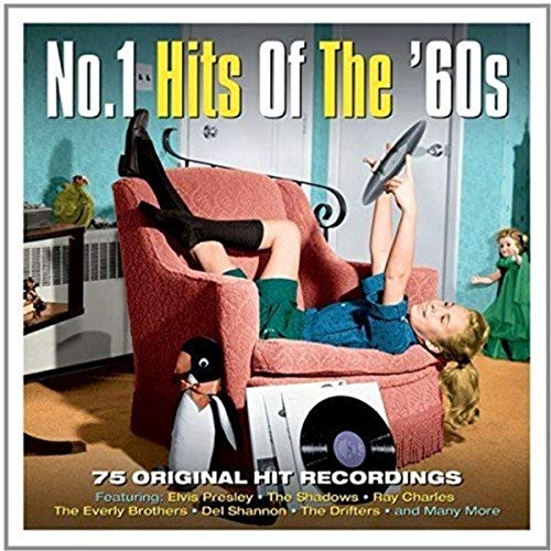 CD cover: woman with record, retro furniture, text “No.1 Hits Of The ‘60s”.