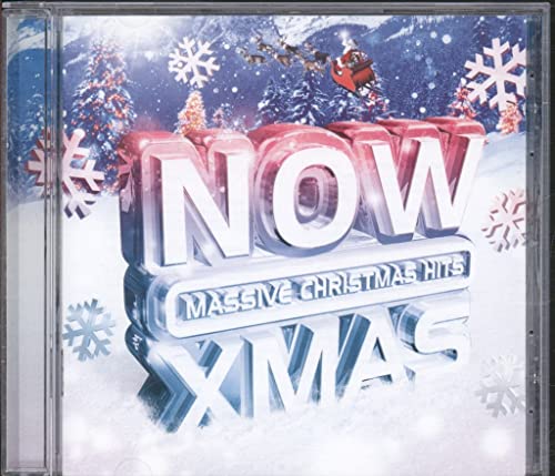 CD case for “Now Xmas” with snowy landscape and Santa’s sleigh.
