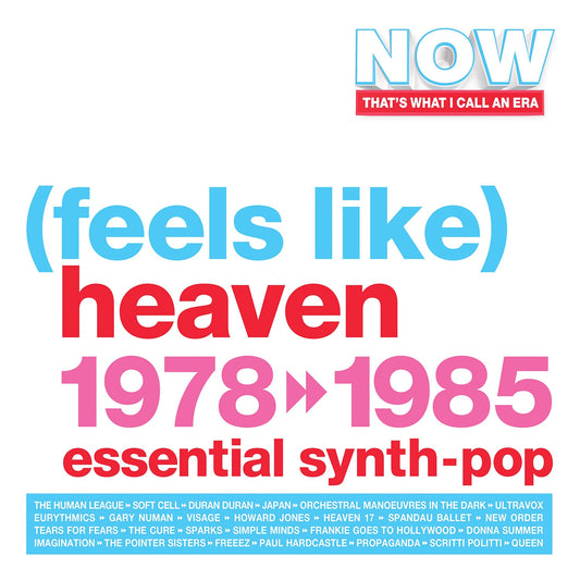 Album cover with large text reading (feels like) heaven 1978-1985 and a list of artists.