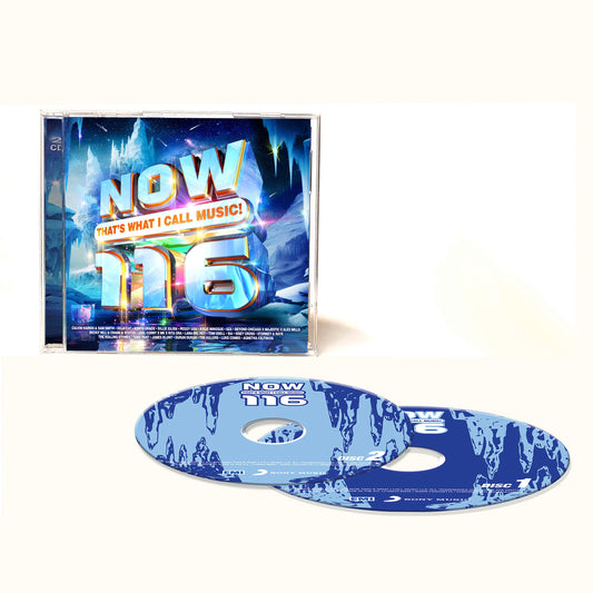 NOW That’s What I Call Music! 116 CD case and two discs with icy graphics.