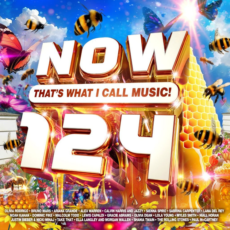 CD cover for “NOW That’s What I Call Music! 124” with colorful design.