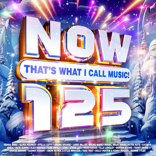 CD cover for “NOW Thats What I Call Music! 125” with bold text and lights.