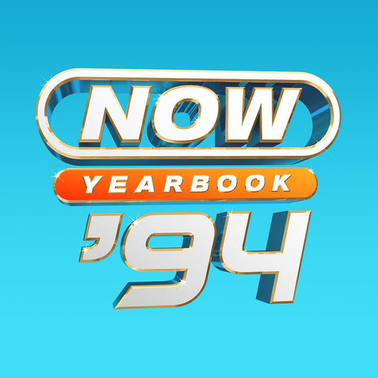 NOW Yearbook '94" CD cover with silver lettering on a blue gradient.