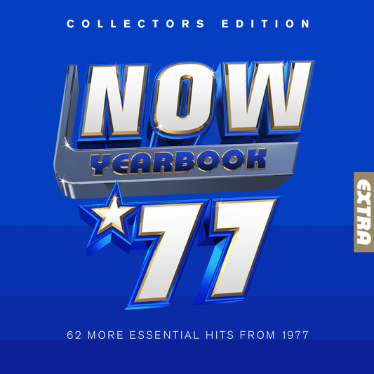 “NOW Yearbook Extra 1977” CD cover with blue background and large white text.