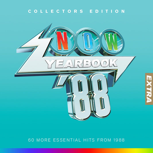 NOW Yearbook Extra 1988 CD cover with bold silver and teal lettering.
