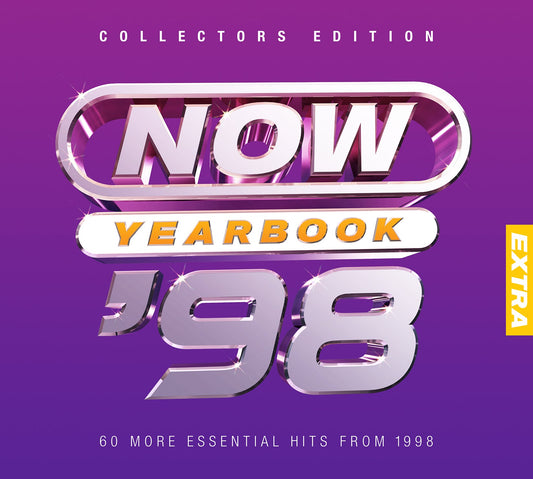 “Now Yearbook Extra 1998” CD cover with silver lettering on purple background.